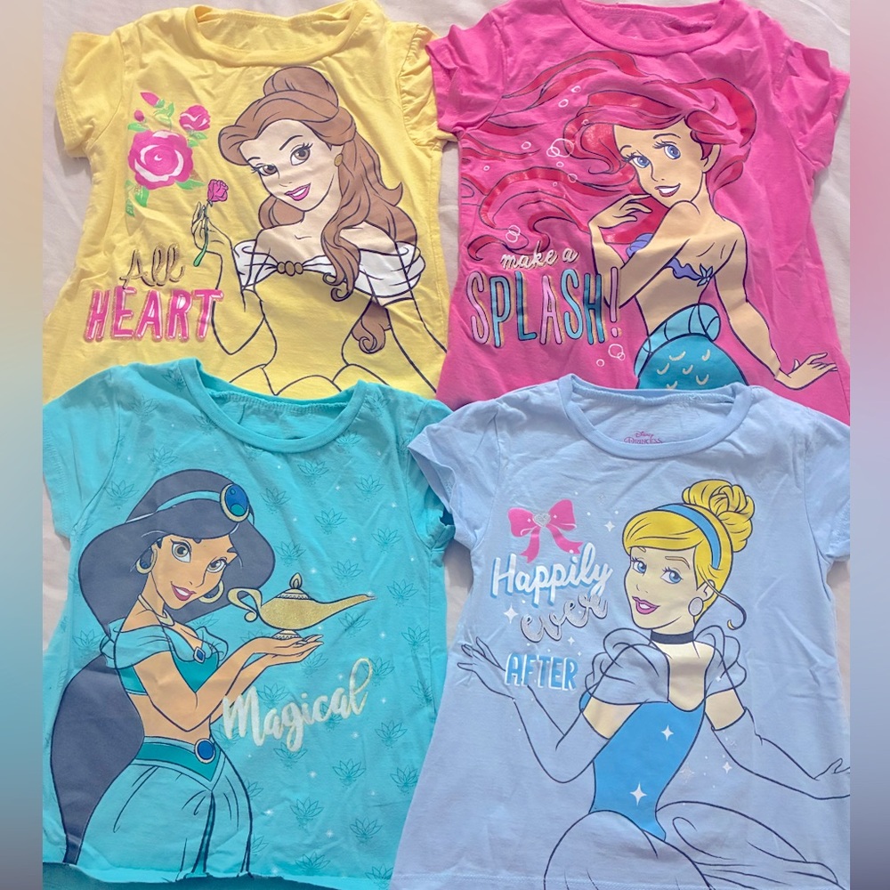 Disney Princess T-Shirt Collection - Yellow, Pink, Blue